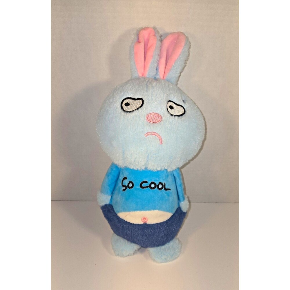 Blue Rabbit Plush Stuffed Animal Soft "So Cool" Shirt Small 6-14 in